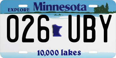 MN license plate 026UBY