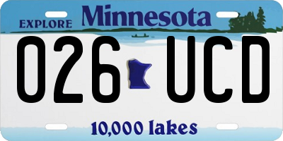 MN license plate 026UCD