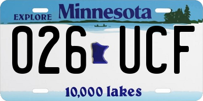 MN license plate 026UCF