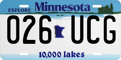 MN license plate 026UCG