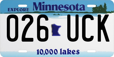 MN license plate 026UCK