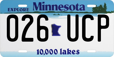 MN license plate 026UCP
