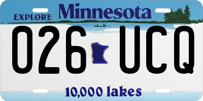 MN license plate 026UCQ