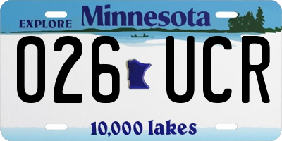 MN license plate 026UCR