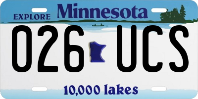 MN license plate 026UCS