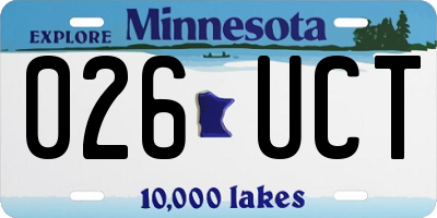 MN license plate 026UCT