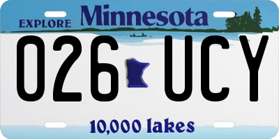 MN license plate 026UCY