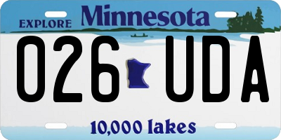 MN license plate 026UDA