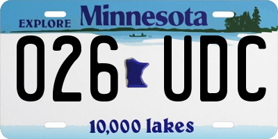 MN license plate 026UDC
