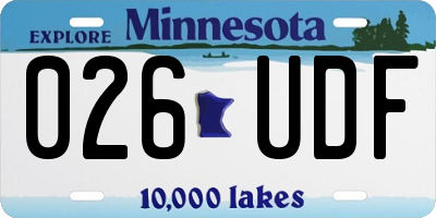 MN license plate 026UDF