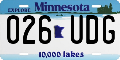 MN license plate 026UDG