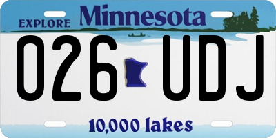 MN license plate 026UDJ