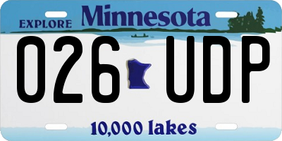 MN license plate 026UDP