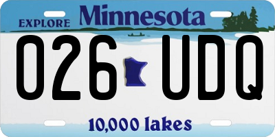 MN license plate 026UDQ