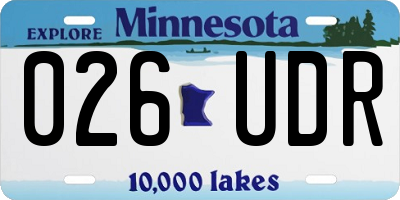 MN license plate 026UDR