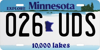 MN license plate 026UDS