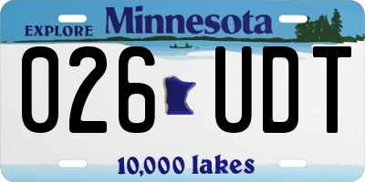 MN license plate 026UDT