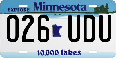 MN license plate 026UDU