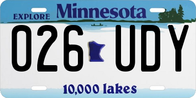 MN license plate 026UDY