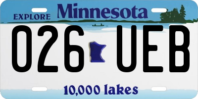 MN license plate 026UEB