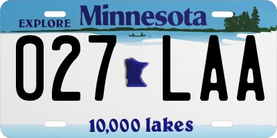 MN license plate 027LAA