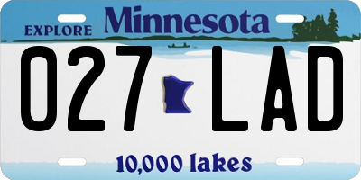 MN license plate 027LAD