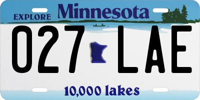MN license plate 027LAE
