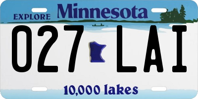 MN license plate 027LAI