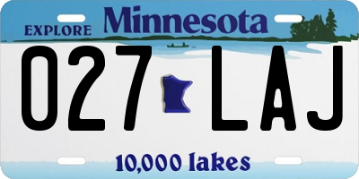 MN license plate 027LAJ