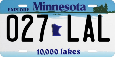 MN license plate 027LAL