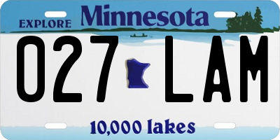 MN license plate 027LAM