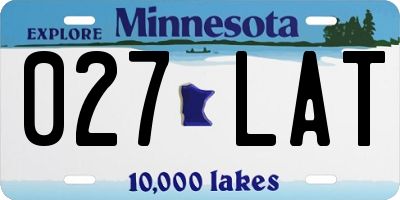 MN license plate 027LAT