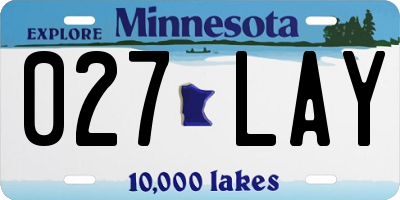 MN license plate 027LAY