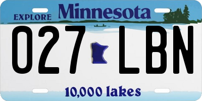 MN license plate 027LBN