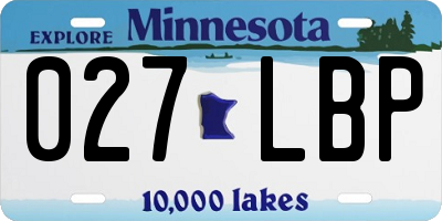 MN license plate 027LBP