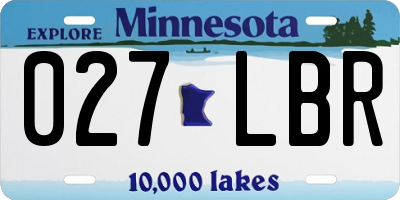MN license plate 027LBR