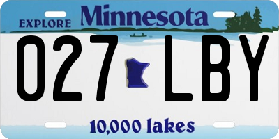 MN license plate 027LBY