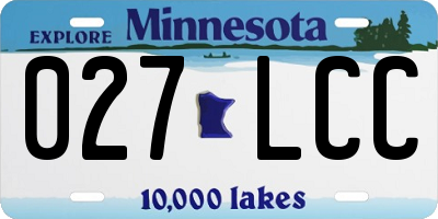 MN license plate 027LCC