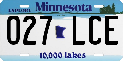 MN license plate 027LCE