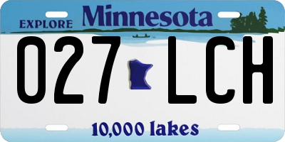 MN license plate 027LCH
