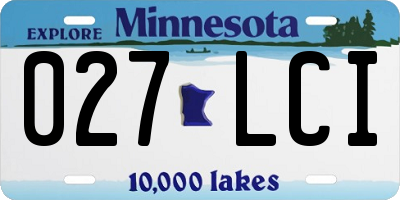 MN license plate 027LCI