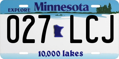 MN license plate 027LCJ