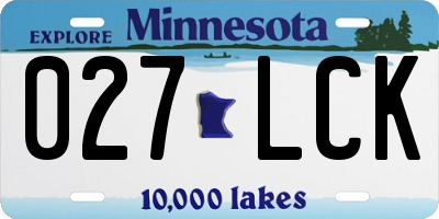 MN license plate 027LCK