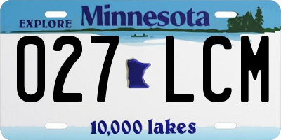 MN license plate 027LCM