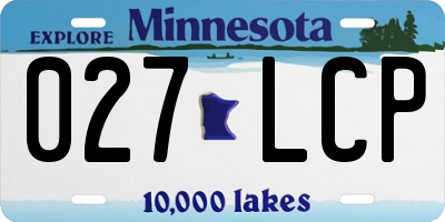 MN license plate 027LCP