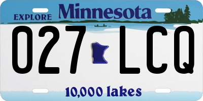 MN license plate 027LCQ