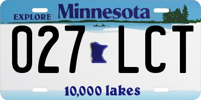 MN license plate 027LCT
