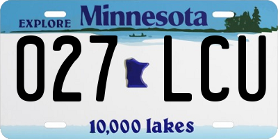 MN license plate 027LCU