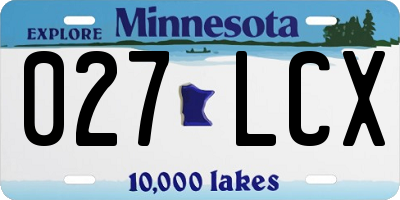 MN license plate 027LCX