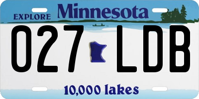 MN license plate 027LDB